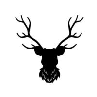 Head of deer. Black silhouette of stag vector