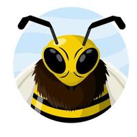 Wasp. Yellow insect for Logo of honey production. vector