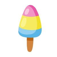 Ice cream on stick. Summer dessert. Multi-colored delicacy. vector