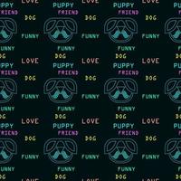 Colorful Modern Dog Vector Seamless Pattern Design