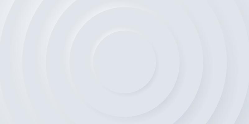 White Futuristic Circle Background. Geometry Round Empty Pattern Neumorphism Style. Blank Concentric Minimalism Cover. Grey Abstract Circular Modern Wallpaper Design. Vector Illustration.