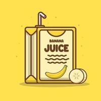 caja de jugo de banana icono de vector de dibujos animados ilustración objeto aislado