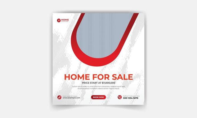 Home Sale Real Estate Social Media Post Template, Editable Post Template Social Media Banners.