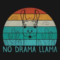 camiseta de vector retro de llama