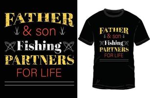 padre e hijo socios de pesca de por vida vector