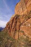 Steep Trail up a red rock canyon photo