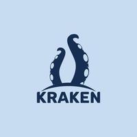 ilustración del logotipo del monstruo marino kraken vector