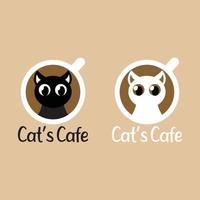 archivo de vector de ilustración de logotipo de café de gato