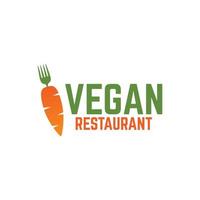 Vegan Restaurant logo vector on white background