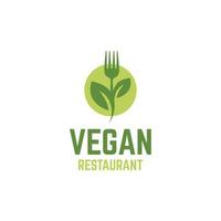 vector de logotipo de restaurante vegano sobre fondo blanco