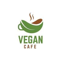 vector de logotipo de café vegano sobre fondo blanco