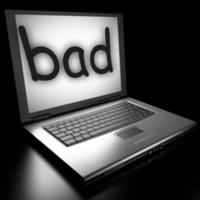bad word on laptop photo