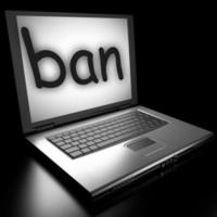 ban word on laptop photo