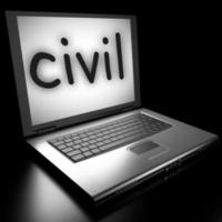 civil word on laptop photo