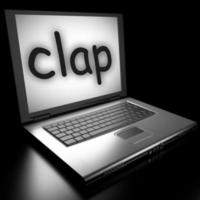 clap word on laptop photo