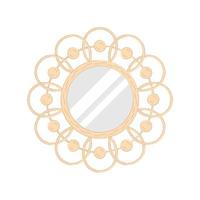 Vintage Wicker Mirror in Boho Style vector