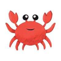 Cute Smiling Red Crab with Raised Claws Character vector