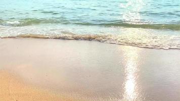 vagues douces sur la plage avec de l'eau bleue video