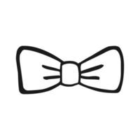 Vector bow icon in hand drawn style. Outline clothes symbol. Isolated illustration on white background. Design for print and coloring books. Cartoon pictogram for game. Doodle bow tie