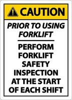 Caution Perform Safety Inspection Sign On White Background vector