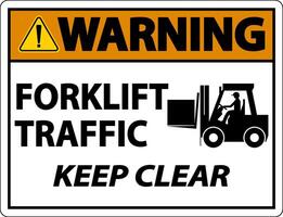 Warning Forklift Traffic Keep Clear Sign On White Background vector