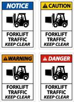 Forklift Traffic Keep Clear Sign On White Background vector