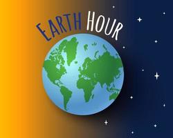 Vector illustration of Earth planet for Earth hour.