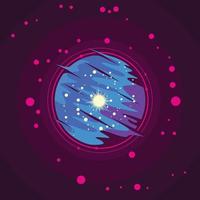 Beautiful space and galaxy background vector