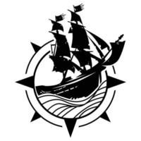 Ilustración de vector de icono de barco pirata