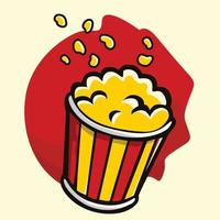 Classic popcorn vector food illustration
