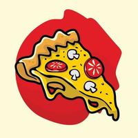 Delicious pizza vector food illustration
