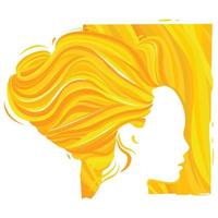 Yellow woman vector abstract illustration