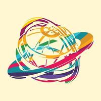 Colorful abstract globe vector illustration