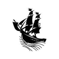 Ilustración de vector de icono de barco pirata