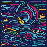 ilustración de fondo de vector de ondas coloridas