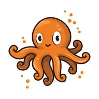 ilustración de personaje de vector de pulpo y calamar