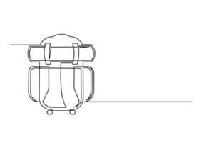 Continuous one line drawing of a backpack vector