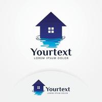 Water house logo design vector