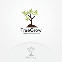 Tree growth logo design vector