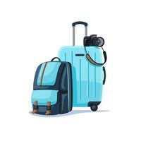 mochila y maleta vector