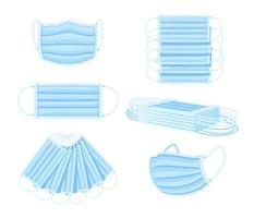 Set of medical masks vector