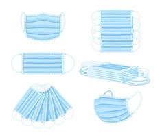 Set of medical masks vector