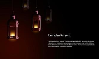 Vector graphic of Ramadan Kareem with Lantern. Fit for greeting card, wallpaper and other.