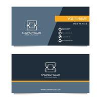 Business Card Template with Dark Blue Background. Vector illustration