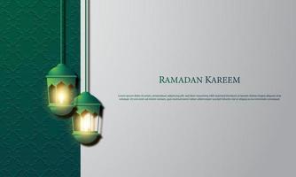 Vector graphic of Ramadan Kareem with Green Lantern. Fit for greeting card, wallpaper and other.