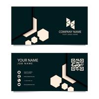 Business Card Template with Black Background. Vector illustration