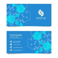 Business Card Template with Blue Polygonal Background. Vector illustration