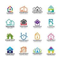 colección de logotipos de casas y edificios vector