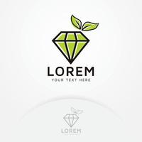 diseño de logotipo de diamante verde vector