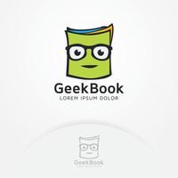 diseño de logotipo de libro geek vector